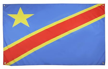 AZ FLAG Drapeau République Démocratique du Congo 150x90 cm avec 4 oeillets, Pavillon Congolais pour balcon ou mur