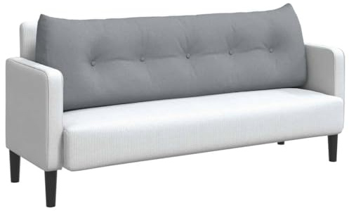 vidaXL Rücken Kissen Hellgrau 160 x 24 x 50 cm Stoff, Wohnzimmer, modernes Komfortkissen, ergonomische Rückenstütze, weiches Textildekor, gemütlicher Sitz