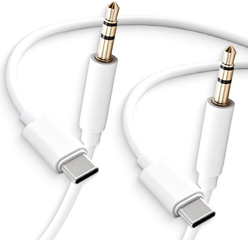 CanQuanSWZX 2PCS Câble auxiliaire vers USB C, Câble Auxiliaire USB C Vers Jack Audio 3,5 mm, Compatible avec Smartphones, Autoradio, Casques et Haut-parleurs