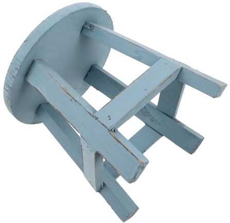 Toyvian Runder Gartenhocker 18cm aus Wetterfestem Holz Kleiner Stabiler Pflanzenständer und Dekorativer Blumenhocker für Terrasse und Außenbereich