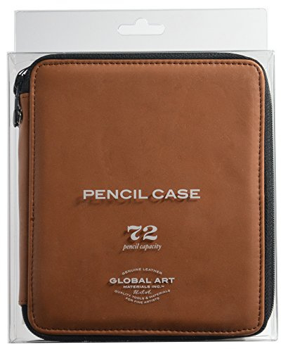 Speedball Art Products Aufbewahrungstasche aus echtem Leder für Bleistifte, Marker, Stifte und Kunstbedarf, für bis zu 72 Standard-Bleistifte, Antikbraun