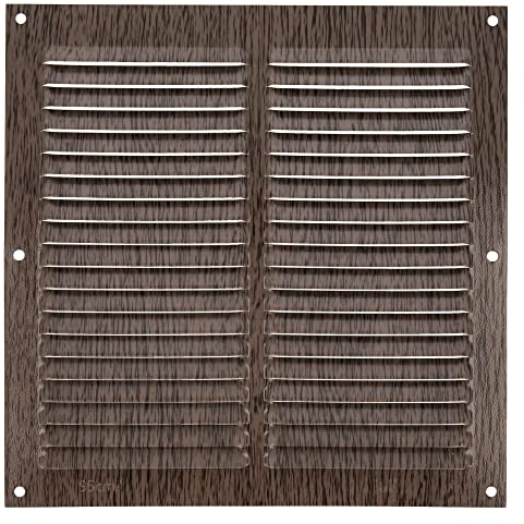 Amig - Griglia Quadrata in Alluminio | Griglie di Ventilazione per Presa d'aria | Ideale per Soffitto Cucina e Bagno | Dimensioni: 200 x 200 mm | Colore: Marrone