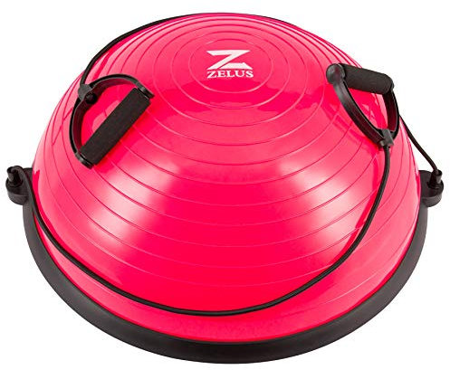 Z ZELUS Balance Ball Trainer Halb Yoga Gymnastikball mit Widerstandsbändern a