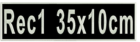 Aufnäher personalisiert mit deinem Wunschtext rechteckig (Rec1) 35x10cm (wahlweise zum Annähen, mit Klett oder zum Aufbügeln)