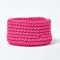 Homescapes gestrickter Aufbewahrungskorb in pink, runder Strickkorb / Stoffkorb 37 x 21 cm aus 100% Baumwolle mit Grobstick-Optik
