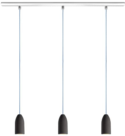 Buchenbusch urban design 3er Beton Leuchte drei Lampen (33 Kabelfarben), Lampe hängend höhenverstellbar drei Lampen für großen Esstisch, Landhausstil