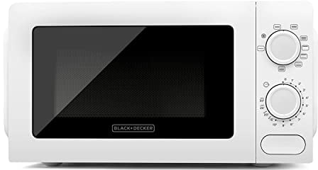 BLACK+DECKER BXMZ700E - Micro-ondes 700W, 20L, 9 niveaux de puissance, Fonction grill, Fonction décongélation, Minuterie 30 min, Design compact, Lumière intérieure