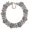 YAZILIND Retro Elegant Exquisit Charm Kragen Schmuck Vintage Colourized Glass Crystal Cluster Chunky Statement Halskette für Frauen Hellblau