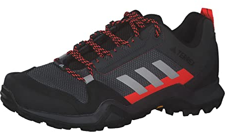 adidas Herren Terrex AX3 Hiking Shoes, Solid Grey/Grey One/Red, 43 1/3 EU