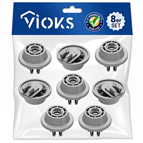 VIOKS Set di 8 rotoli per cestello per lavastoviglie Bosch 00611475 Siemens 611475 Küppersbusch 436718 con porta rotolo per cestello inferiore lavastoviglie