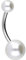 PIERCINGLINE Chirurgenstahl Bauchnabelpiercing SYNTH. PERLEN Banane Bananabell Silberfarben 8 mm