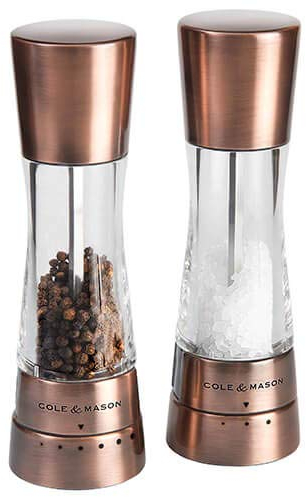 Cole & Mason CH59418G Derwent Set of Salt/Pepper Grinders Stainless Steel Copper-Colour 6 x 6 x 19 cm