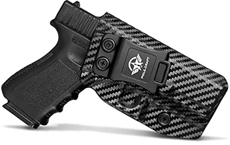 Glock 19 Holster, Carbon Fiber Kydex Holster IWB for Glock 19 19X Glock 23 Glock 25 Glock 32 Glock 45 (Gen 3 4 5) Pistol Case - Innen Bund verdeckt tragen Holster Glock 19 IWB (Black, Right)