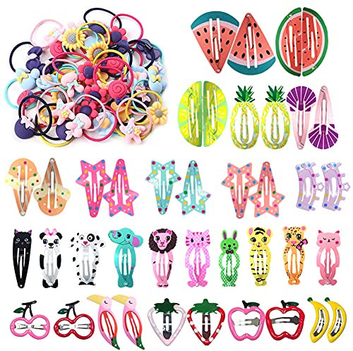ZOCONE Mollette ed Elastici per Capelli Bambina - Set 70 Pezzi (40 Fermagli + 30 Elastici) per Festival, Foto Puntelli e Daily Decorate