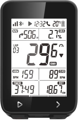 iGPSPORT Bike Computer GPS iGS320, Wireless Bike Computer Waterproof IPX7 GPS Navigation, Compatible with ANT+ Sensors, Odometer MTB Tracker suitable for all bikes,Black,75*49*20 mm