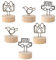 TOYANDONA Tischkartenhalter Platzkartenhalter Holz Basis Metall Clips 6 Stücke Schleife Vogel Auto Design Kartenhalter Memohalter Büro Zuhause Restaurant Hochzeit Party Bankett Dekoration