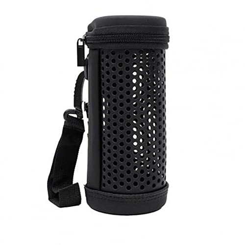 subtel® Lautsprechertasche für JBL Flip 5 Lautsprecher Karabiner Tasche Musikbox Transport Speaker Case Tragetasche Hülle - stoßfest, gepolstert, schwarz