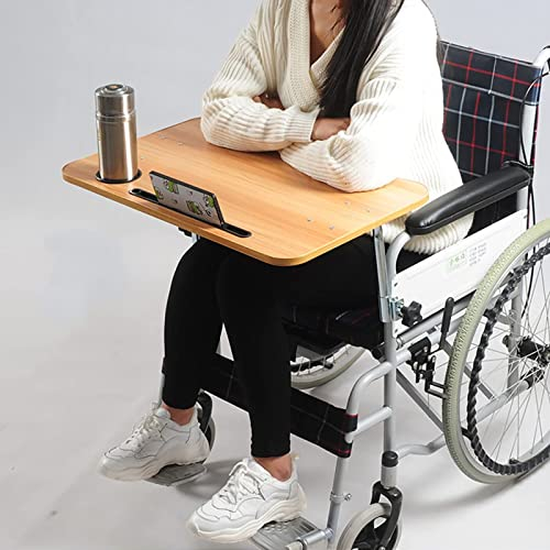 COJJ Table De Plateau De Fauteuil Roulant, Planche De Table à Manger en Bois, Table De Salle à Manger De Plateau De Fauteuil Roulant en Bois DéTachable, Accessoires De Fauteuil Roulant,#1