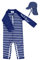 weVSwe Traje De Baño para Bebé UPF 50+ Protección UV Niño Rash Guard Manga Larga con Sombrero Rayas Azul Marino 6-12 Meses