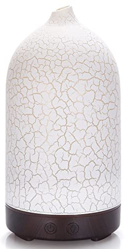 Hianjoo Diffusore di Oli Essenziali, 200ml Ultrasuoni Diffusore di Profumo Aromi Umidificator con Telecomando e 7 Diverse Luci Mutevoli, Spegnimento Automatico Senza Acqua (Marrone Scuro)