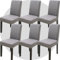 ZHILING Stuhlhussen Bezüge Set von 6 Super Fit Stretch abnehmbare waschbare Esszimmerstuhl Protector Cover Sitzbezug für Hotel, Esszimmer, Zeremonie, Bankett Hochzeitsfeier(Hellgrau)