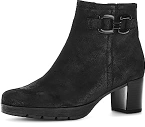 Gabor Damen Ankle Boots, Frauen Stiefeletten,Moderate Mehrweite (G),Booties,halbstiefel,Kurzstiefel,schwarz (Mel./Uni),39 EU / 6 UK