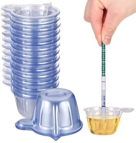 Pinenuts Disposable Urine Cups, 60 Pcs Plastic Urine Collection Cups, 50 ML Urine Specimen Cups for Pregnancy Ovulation Test