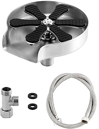 QWORK® 304 Edelstahl Gläserspüler, Automatische Glasspüler, Cupwasher, Glass Rinser, für Küchenspüle, Bar