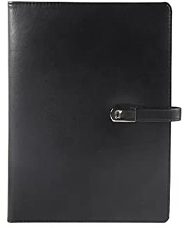 A5 Business Notebook Binder Filler Paper Cover with Magnetic Buckle Closure for Everyday use Men and Women (Color : Black)