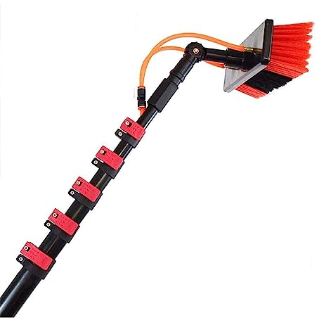Witriolik 3.6-10.8m Teleskopstiel wassergefüllte Pole,Ausziehbar Fensterreiniger,Wasserführende Teleskopstange,Teleskopstange Fensterreinigung(3.6m Stange, 50cm Bürste)