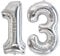 Vthoviwa 40 Zoll/18 Farbens Luftballon Zahlen 13/31 Silbrig, Helium Luftballon 13/31. Geburtstag Foil Ballon, 0123456789,10-19,20-25,30,40,50,60,70,80,90, Folienballon 13/31 Party Dekoration