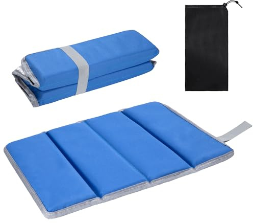 AYMQC Siège Tapis Pliable Coussin de Siège Portable avec Sac de Transport Tapis de Sol Léger pour Camping Pique-Nique Randonnée Pêche Plage (Bleu)