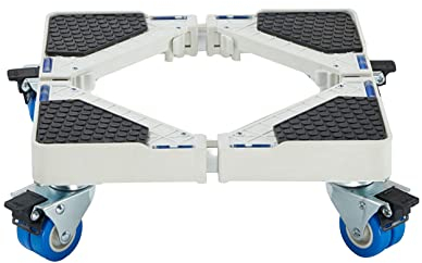 YHJZSM Movable Mini Dryer and Refrigerator Base Protable Washing Machine Base Length/Width 12-19 Fridge freezer Holder Bracket plant container rack Wine Cooler stent (White)