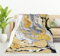 HGOD DESIGNS Gold Gold und Silber Marmor Fleece Überwurf Decke Ultra Weich Gemütlich Blühende Dekorative Flanelldecke Ganzjahresdecke für Zuhause Couch Bett Stuhl Reisen 130 x 150 cm