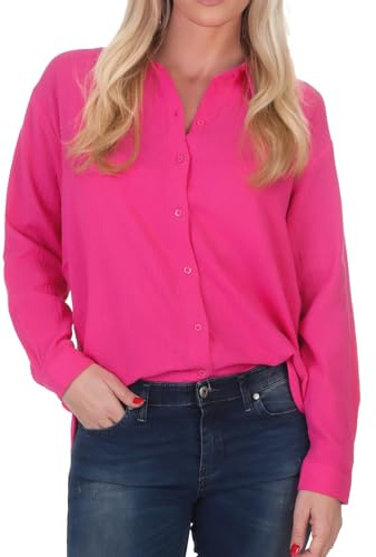 JDY Damen Musselin-Bluse JDYTheis Langarm