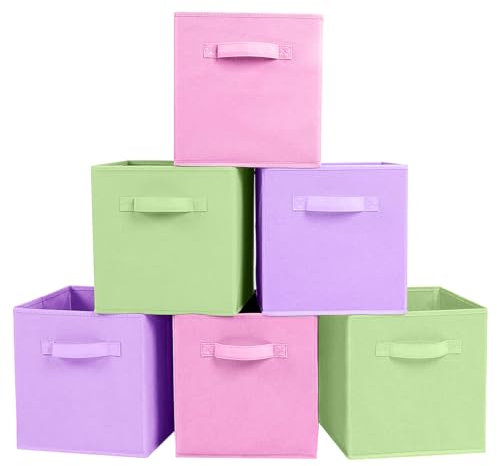 powerking Storage Bins, Foldable Fabric Storage Cubes and Cloth Storage Organizer Drawer for Closet and Toys Storage, 6 Pack