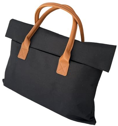 Bolsos de Mujer para Ordenador Portatil Grande.16 Perfecto para ir de Viaje, la Universidad y el Trabajo. Elegante Bolso Maletín para ordenador de Mujer, Funcional y sin Renunciar a la Moda (Negro)
