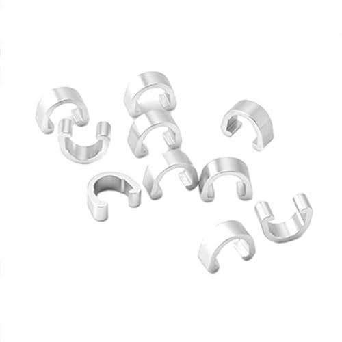 FackLOxc 10 pezzi in lega di alluminio per cavo bici C-clips clip alloggiamento del cavo del freno morsetti fissi freno deragliatore cambio cavo clip in lega di alluminio cavo bici C-clips Mountain