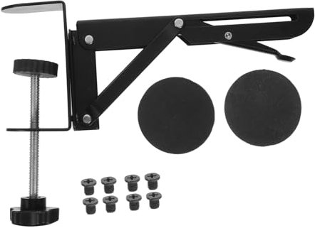 NAMOARLY 1 Set Desktop Extension Board Wall Mount Table Folding Bracket Desk Extender Table Extension Desk Extension Shelf Clamp on Keyboard Tray Computer Desk Clip Expanding Board Iron
