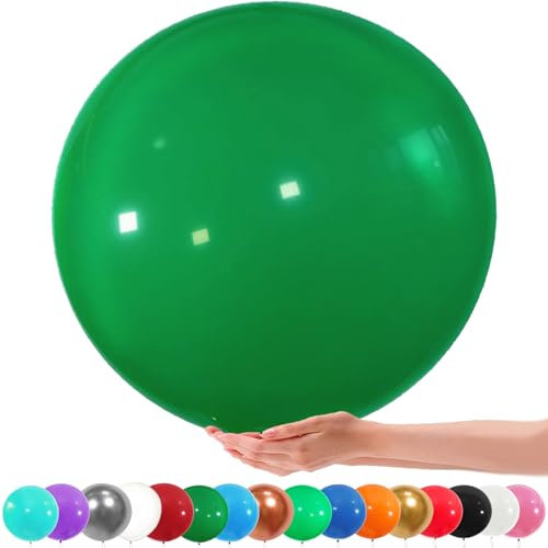 36 Zoll Riesen Luftballons, 6 Stück Groß Luftballon, 90CM Latex Grosse Luftballons Dekoration für Hochzeit Geburtstag Taufe Babyparty Kindergeburtstag Karnevals Deko (dunkelgrüner)