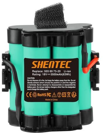 Shentec 18V Li-ION Compatible avec Batterie Gardena Robotic Lawnmower R38Li, R40Li, R45Li, R50Li, R70Li, R75li, R80Li, 124562 Husqvarna Automower 105, 305, 308, 308x Flymo Robotic Lawnmower 1200R