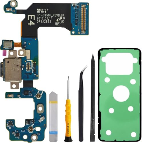 ZHUROUPU Ladeanschluss Dock Connector Ersatz für Galaxy S8 4G G950F 5.8 Zoll 2017, Mikrofon/Kopfhöreranschluss Ersatzplatine mit Werkzeugen