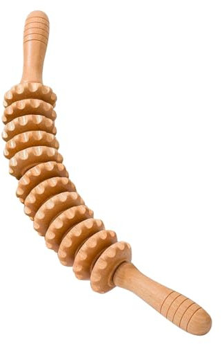 Faszienrolle Holz, Faszienstab mit Griff, Massageroller Holz für Rücken, Lindert Müdigkeit, Massagerolle Styleholz, Anti Cellulite, Massageholz für Körper und Oberschenkel Muskelentspannung
