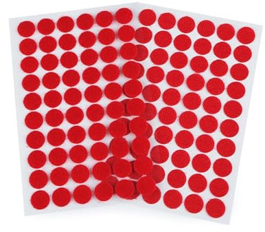 cyclingcolors Adhesivo Redondo Doble Cara Pegajoso Monedas Lunares Puntos Adhesivo Cintas Gancho Bucle para Materiales Enseñanza Escolar Uso Doméstico 60 pares 15mm, rojo