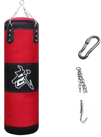 HESHUYAN Boxsack Stehend 100X30cm Leere Boxen Sand Tasche Hängen Kick Kampf Boxsack Mit Kette Haken Boxsack Erwachsene