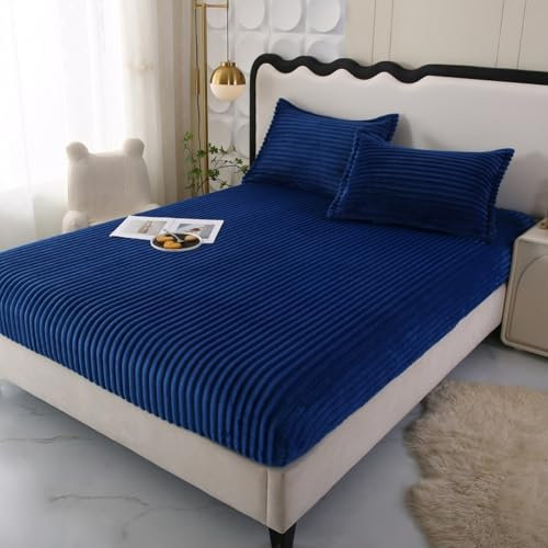 Winter Plüsch Spannbetttuch Atmungsaktiv und kuscheliges Boxspringbett Betttuch 99 x 190 cm + 25 cm