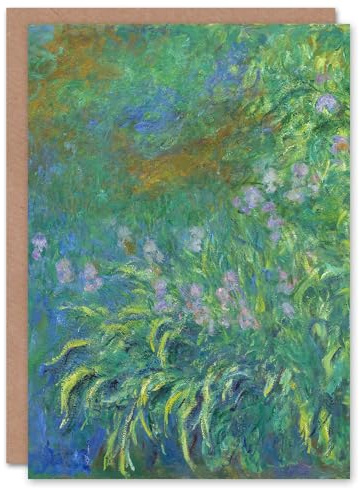 Artery8 Claude Monet Art Card Irises Spring Garden Flowers