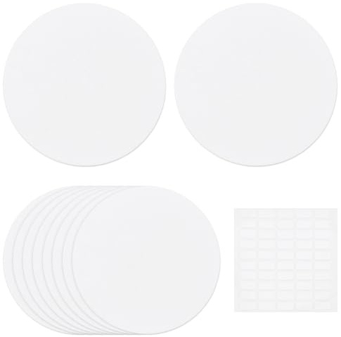 PH PandaHall 10 Plaque de Recouvrement pour Plafond Caches Plaque Murale Ronde Plate Protection Murale en Plastique Blanc avec Adhésif Double Face pour Protection de Plafonnier Rénovation Maison, 13cm