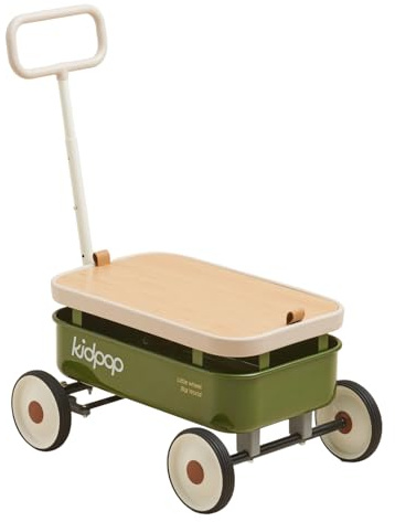 kidpop PULA Wild Chariot à Main 3 en 1 pour Enfant 2,5-8 Ans, Vert