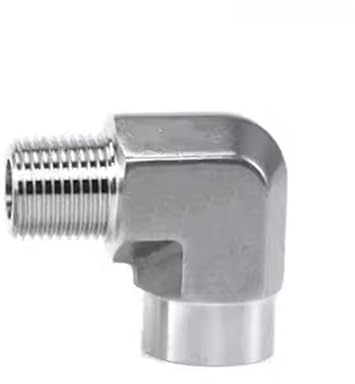 PIUHRKLEVD Raccord de tuyau forgé haute pression en acier inoxydable 304, coude femelle-mâle BSP 1/4-3/8